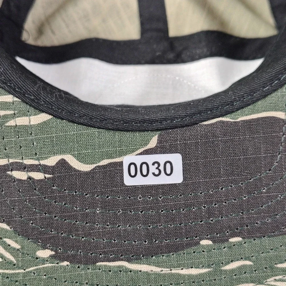 Tiger Stripe Camo Hat Cap 5 Panel Ripstop Grizzly Pine Montana Cannabis Logo